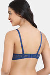 Zivame Beautiful Basics Push-Up Wired Medium Coverage Bra - Navy Peony — thumbnail 2